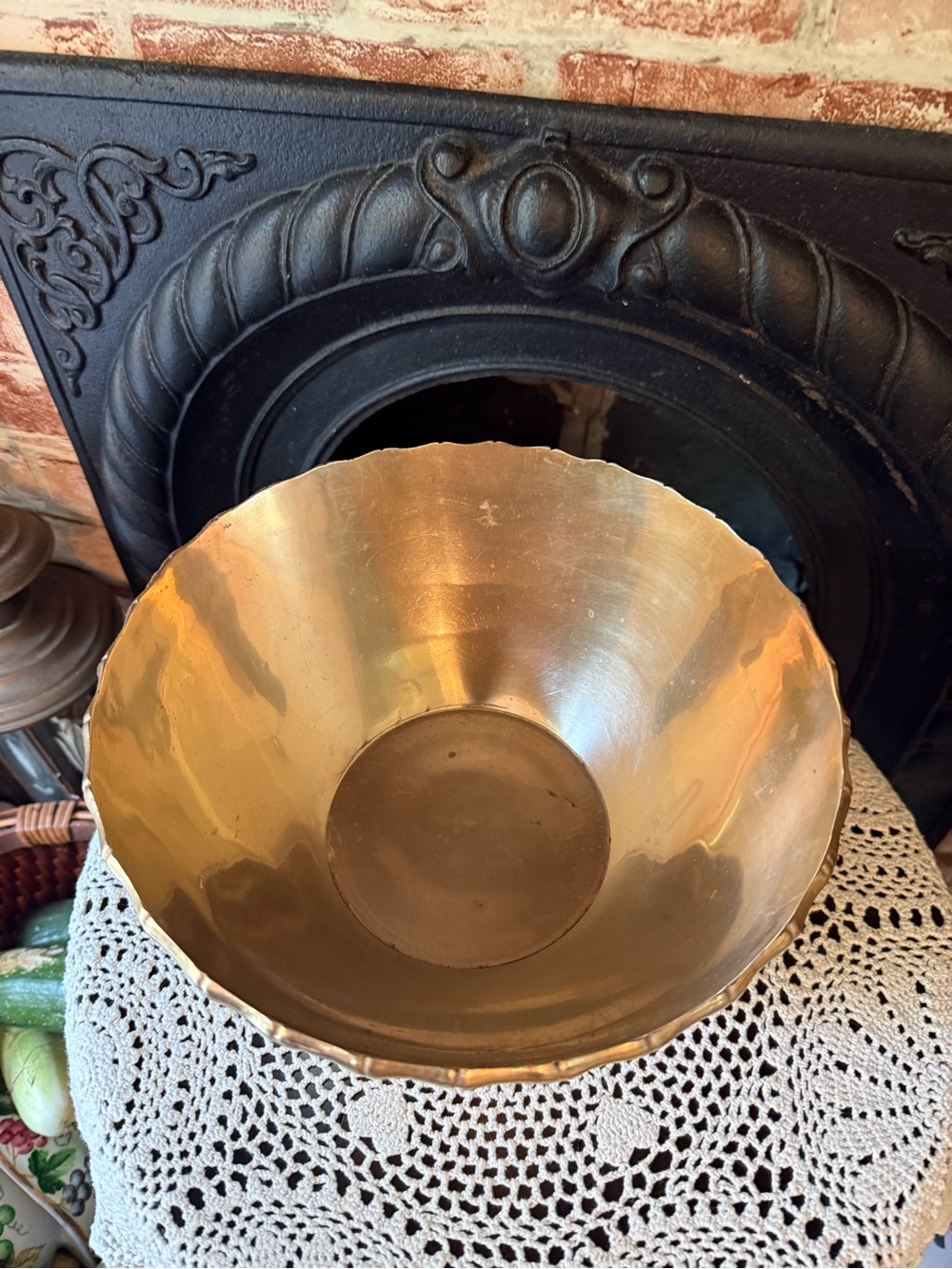 Vintage Brass Decorative Bowl - Bamboo Design Elegant Centerpiece or Accent - Picture 2 of 10